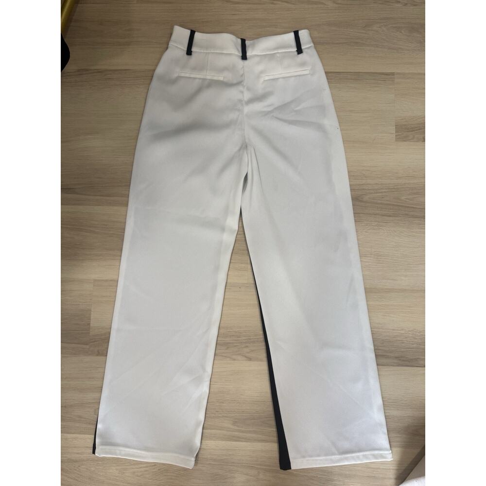 Alice + Olivia ALEXANDER TROUSER Hi Rise Black and Off White Women’s Size 6 - Picture 3 of 11